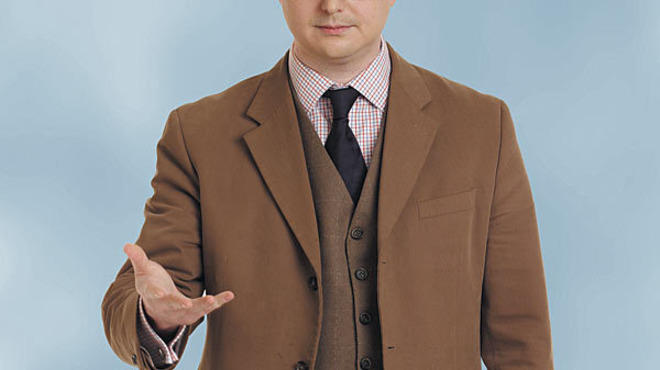 GEEK CHIC Hodgman proves it's hip to be square.