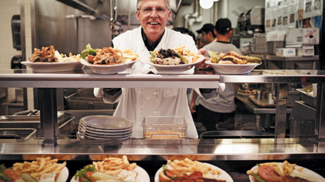 PLANTING THE SEED Rosenthal switched the beef in Poag Mahone’s famous burgers to a sustainable option. His other eight restaurants are next.