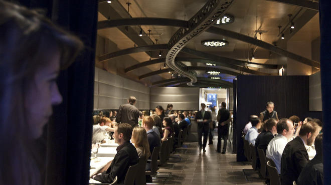 View from the host stand into the dining room at Next