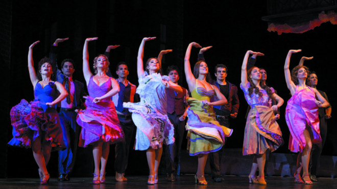 The Broadway cast of West Side Story in performance.