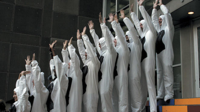 Meg Duguid, performance of Everyone Is a Bathing Beauty at the Museum of Contemporary Art, 2010.