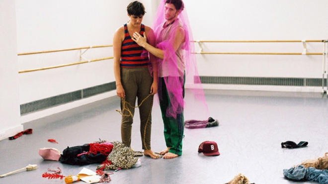 Faye Driscoll, left, and Jesse Zaritt in rehearsal