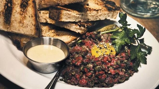 Steak tartare at Maude's Liquor Bar