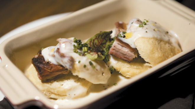 Biscuits with lamb gravy at Markethouse