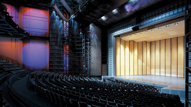 A stripped-down, love-it-or-hate-it design and excellent acoustics and sight lines are the Harris Theater's claims to fame.
