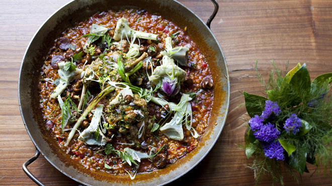 Rabbit and Artichoke Paella at Toro
