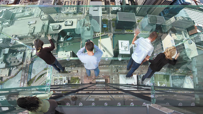 Willis Tower: Stand on The Ledge of the iconic skyscraper and peer down at streets and buildings in the Chicago Loop (while remaining calm).