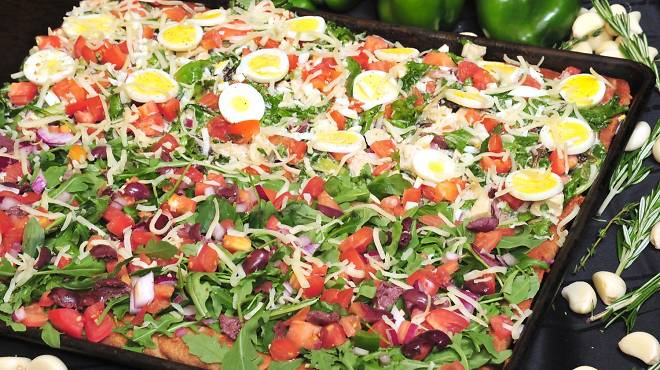 Salad pizza at Pizza Rustica