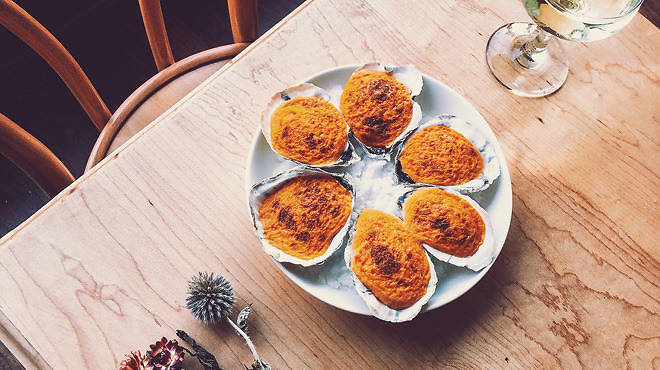 Broiled oysters at Dover