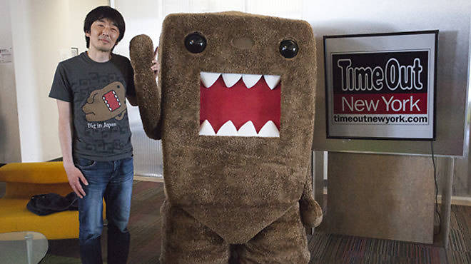 Tsuneo Goda and Domo visit <em>Time Out New York</em>'s office