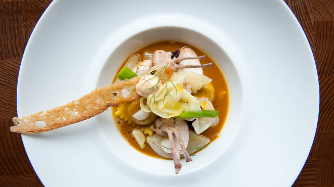 Rabbit "Flavors of Bouillabaisse" at Bâtard
