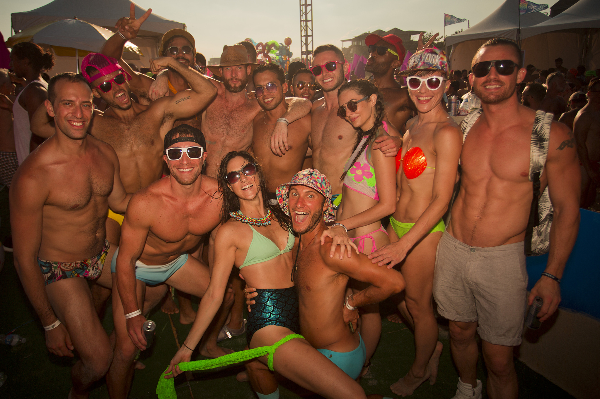 Funny beach party turns orgy photo