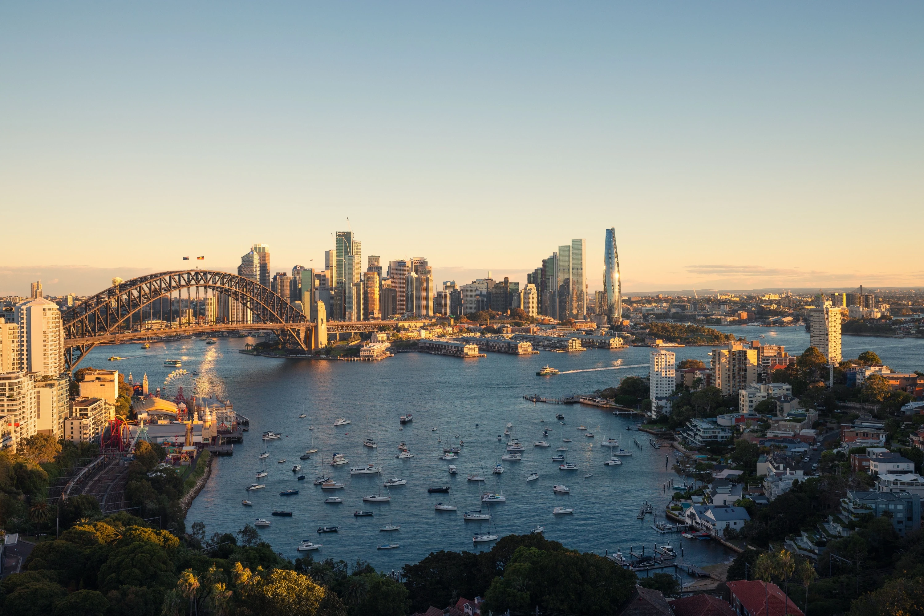 Aerial of Sydney Harbour from Lavender Bay