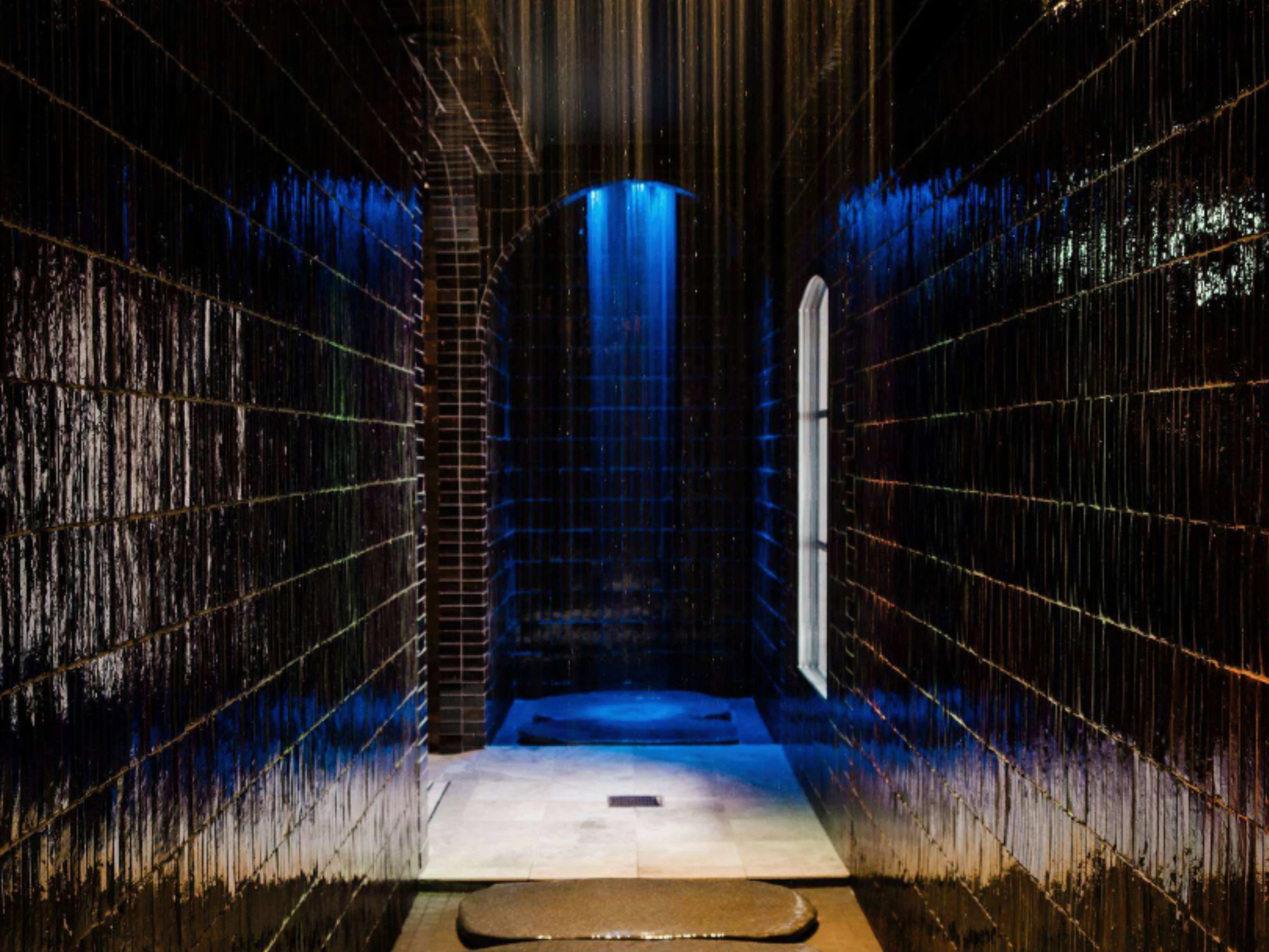 Rainfall Shower Hall at Aqua di Foresta Roman Spa, Lidingö