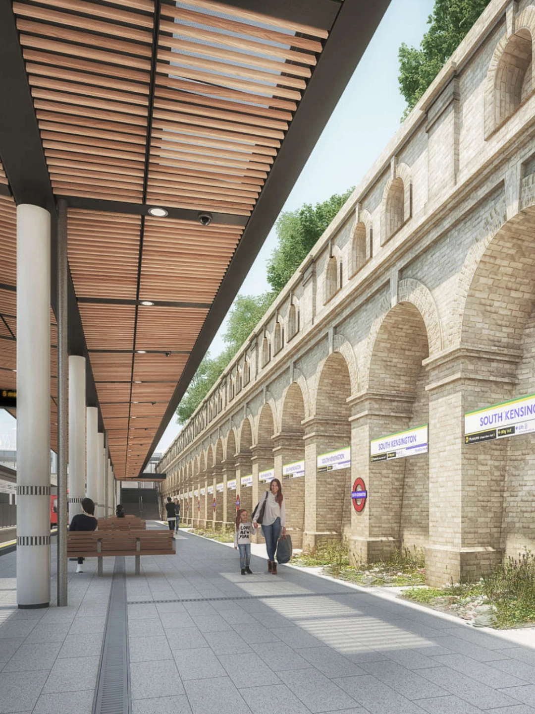 Render of new platform at South Kensington Station  