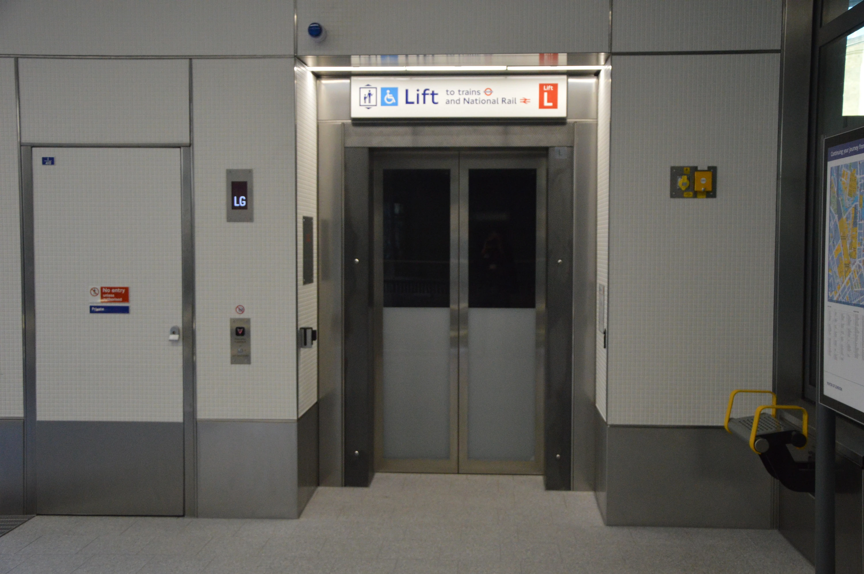 Lift at new entrance to King&rsquo;s Cross St Pancras Underground station