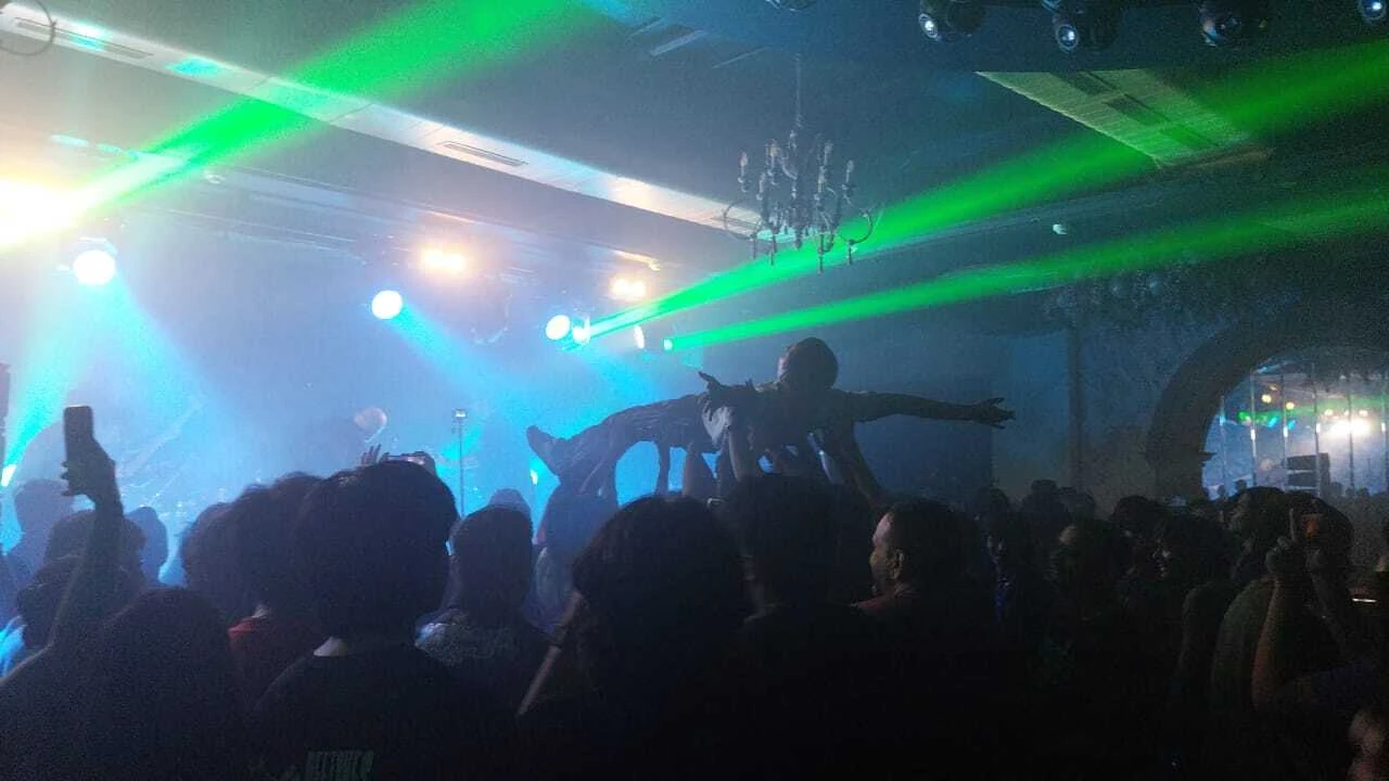 A scene from Outrage's gig at Bianco, September 2026