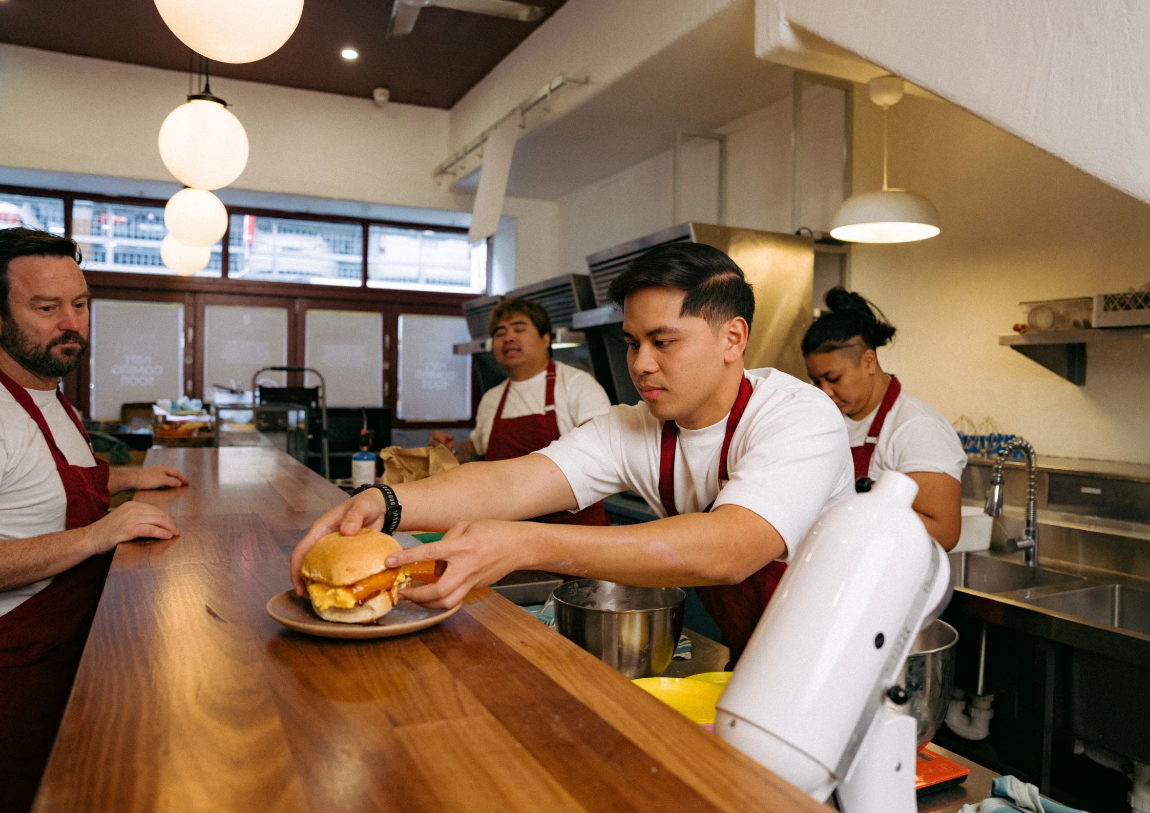 Burger served at Panaderia.