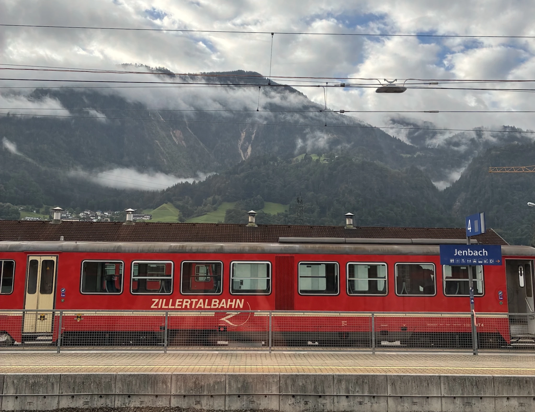 Early-morning views as the train travels through Austria