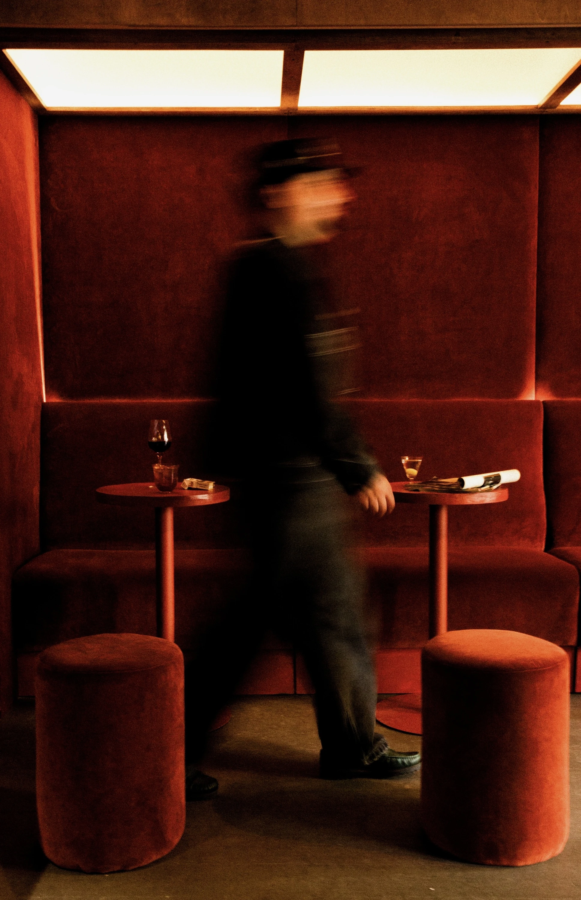 Banquette seating at Altar, Leytonstone
