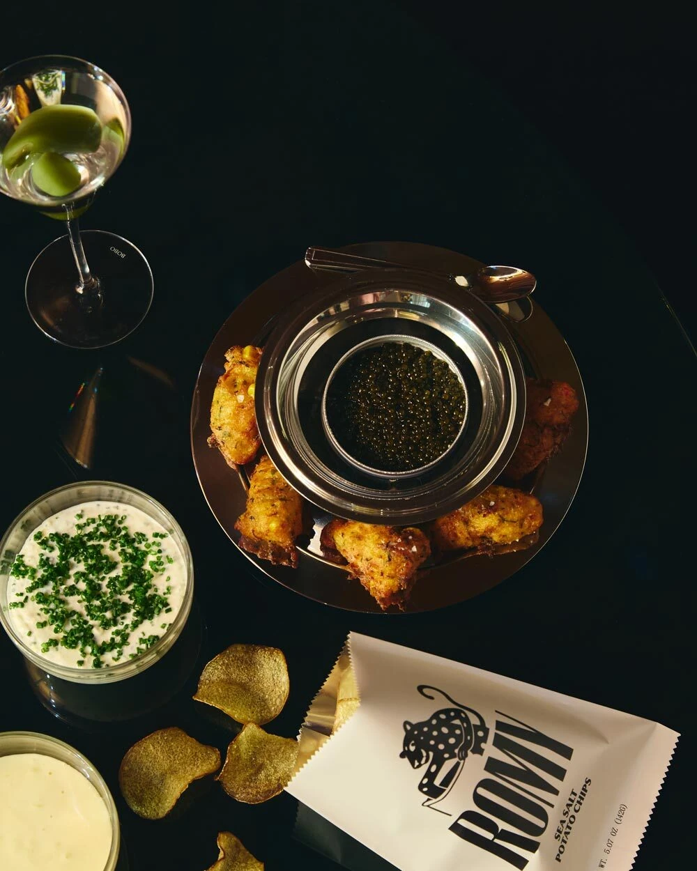 Chips and caviar at ROMY.