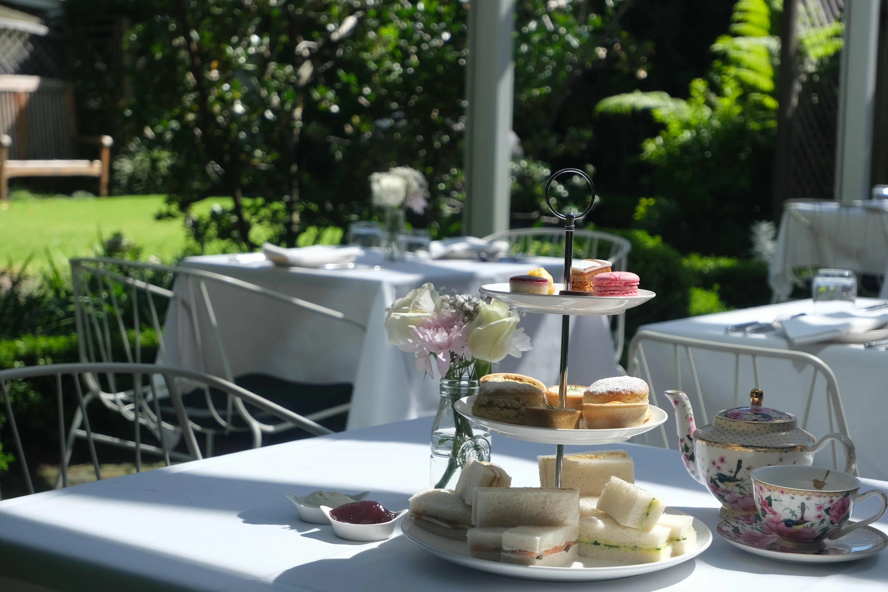 High tea in garden