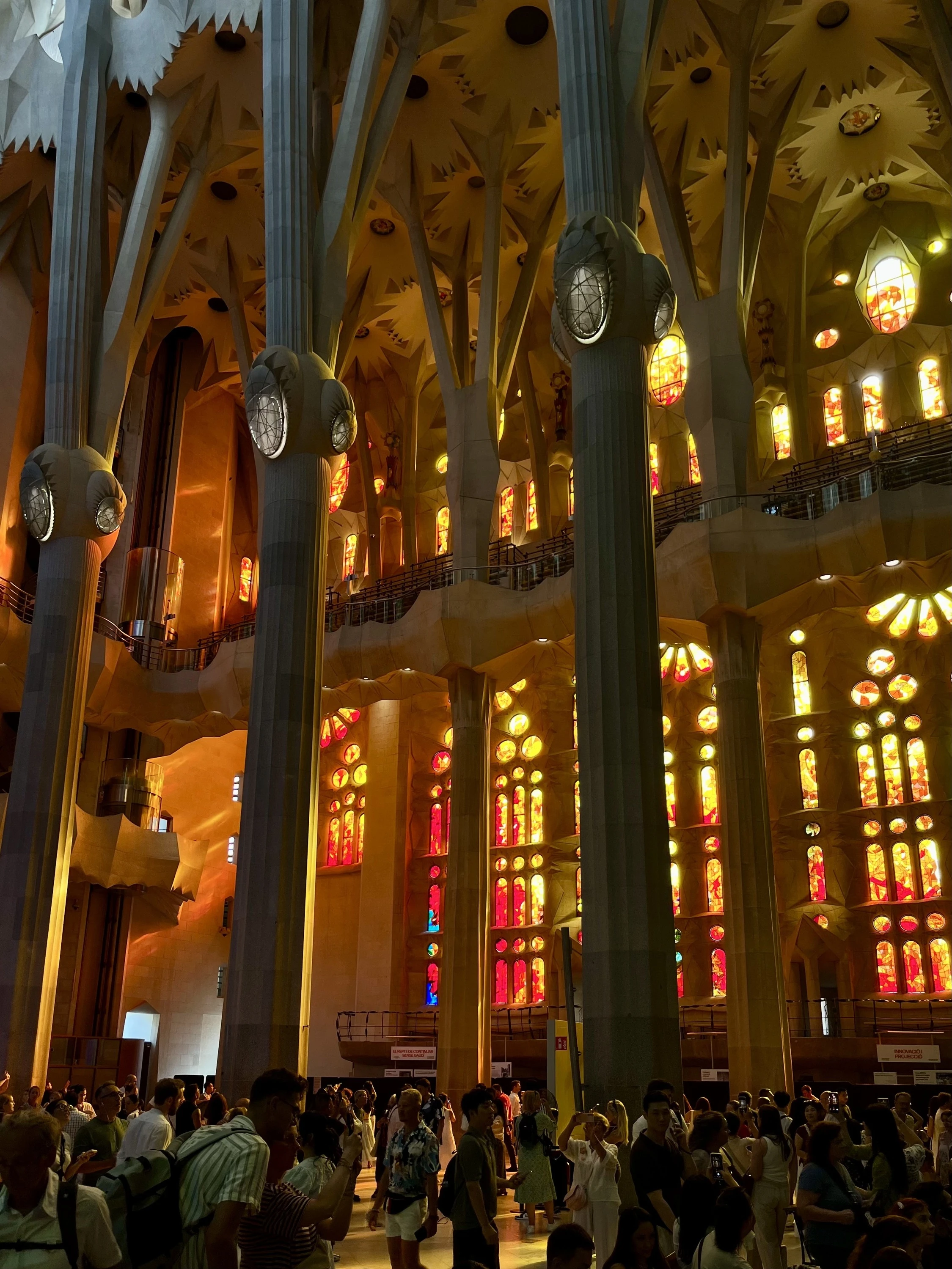 Sagrada Fam&iacute;lia interior, looking towards the Passion windows