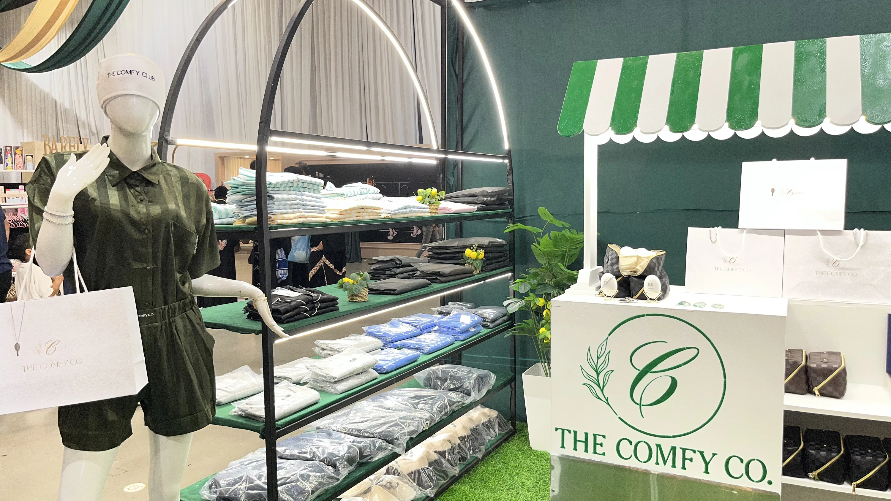 The Comfy Co displayed clothing and accessories at its carefully styled stall.