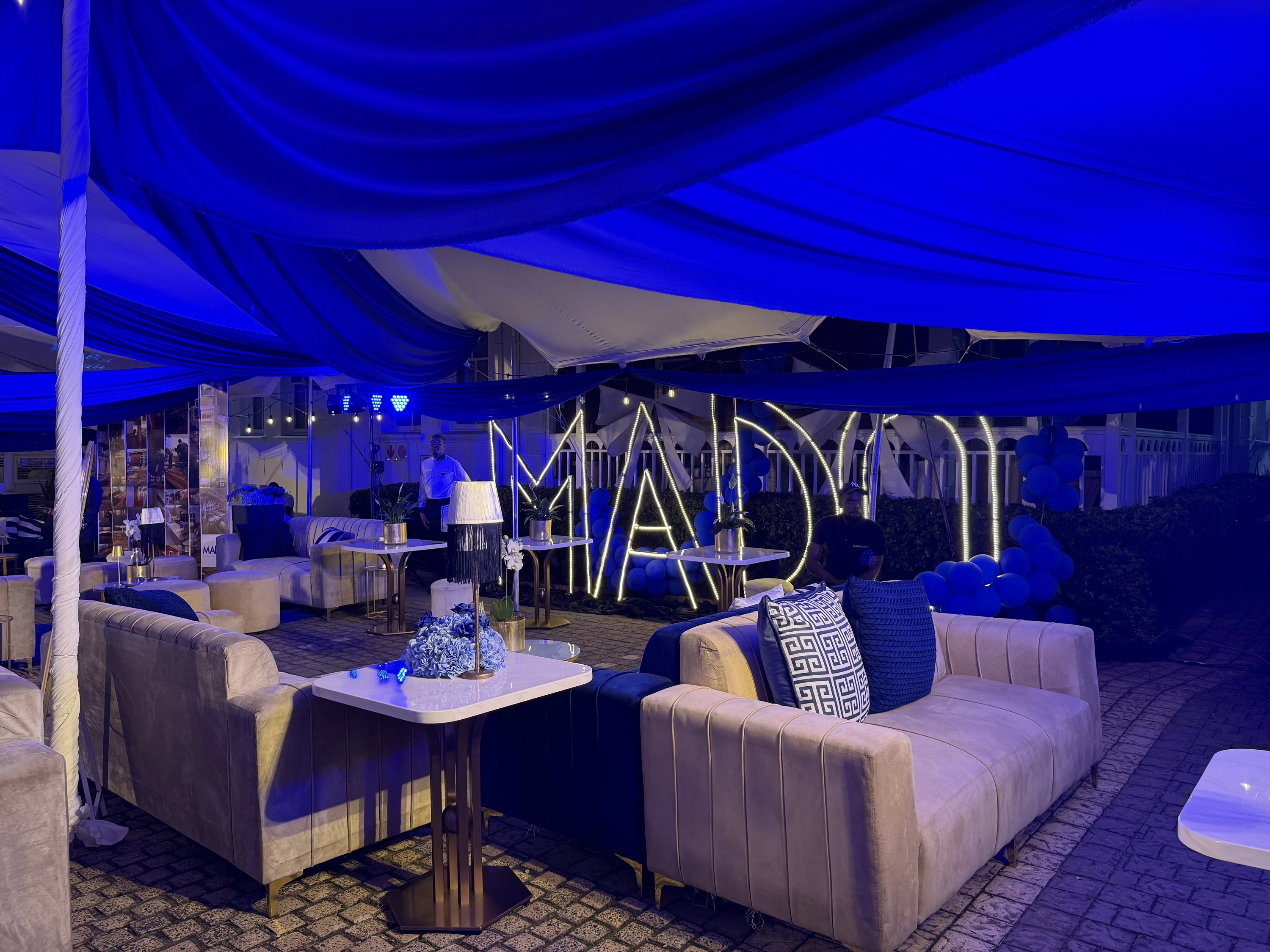 lounge area dressed in MADO blue welcomed guests at the Durban restaurant&rsquo;s grand opening.