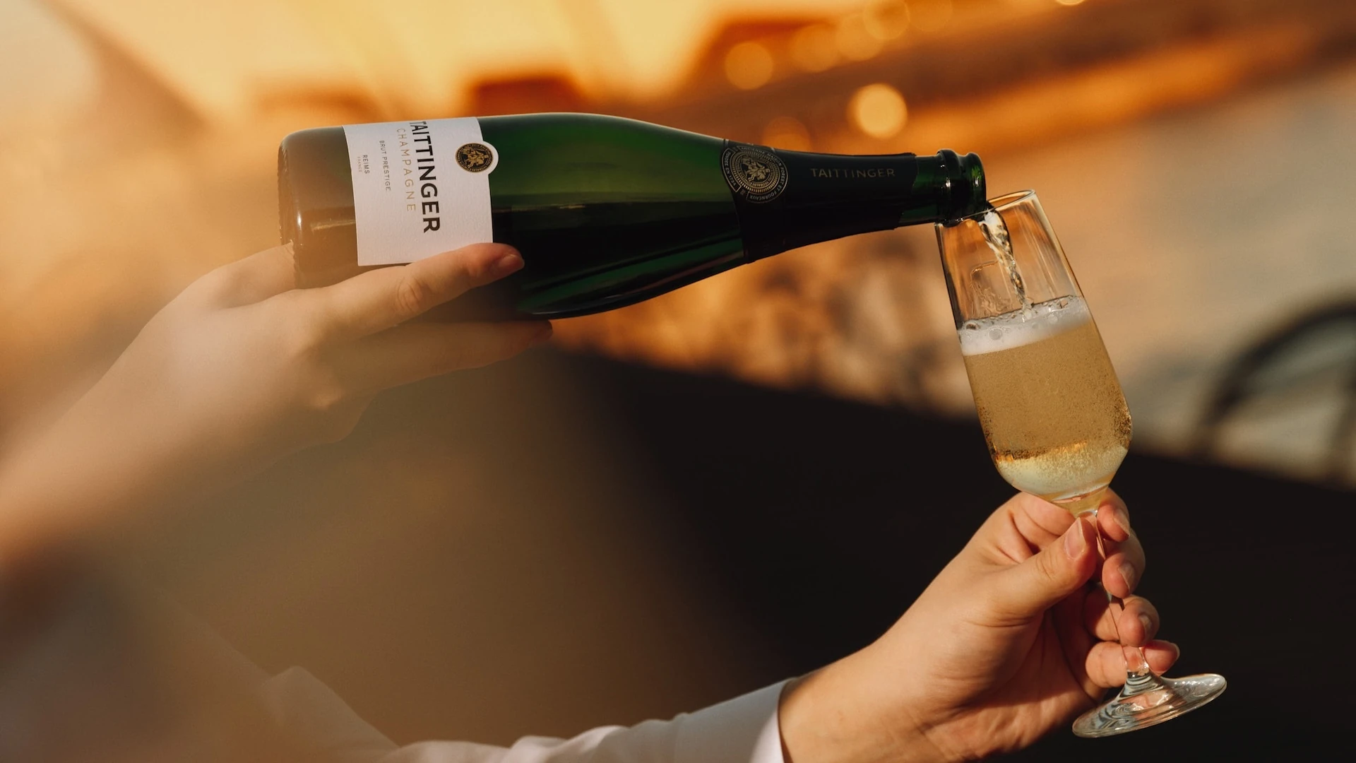 Champagne being poured during the New Years Eve Rooftop Party at Park Hyatt