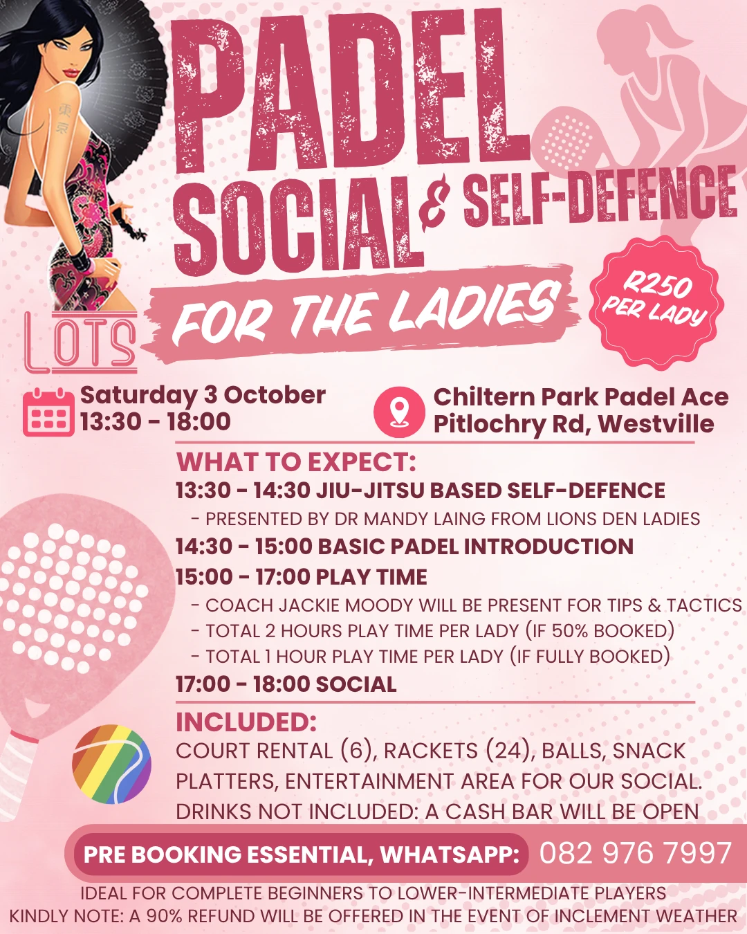 Self-defence, padel, snacks and socialising &ndash; this Westville event is bringing a little extra fun to Saturday afternoon.