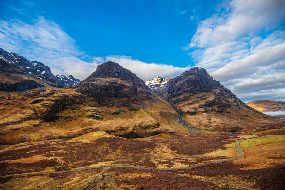 Old Road through Glen Coe in the Highlands