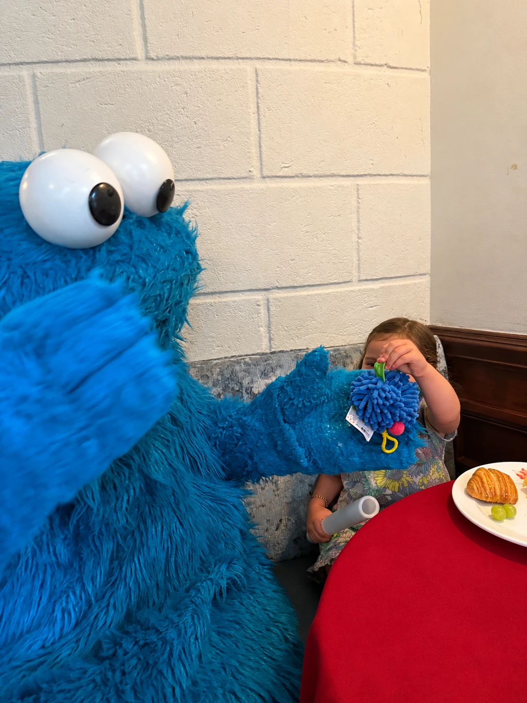 Cookie Monster at the Sesame Street breakfast