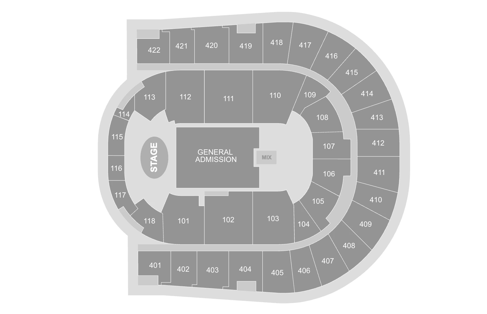 Seating map at the O2 for Niall Horan, October 2026