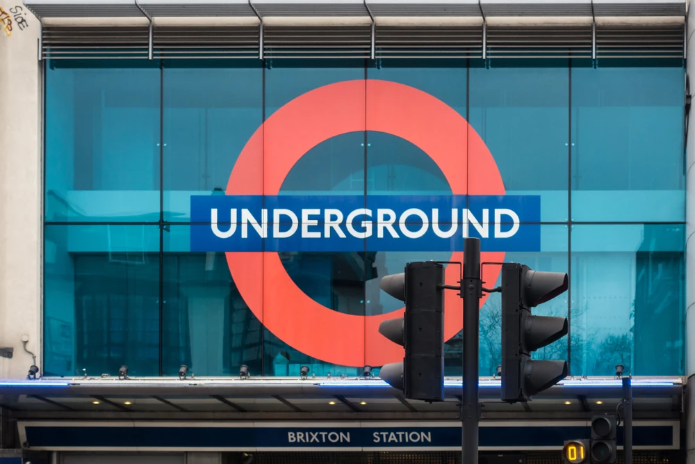Victoria line tube station at Brixton