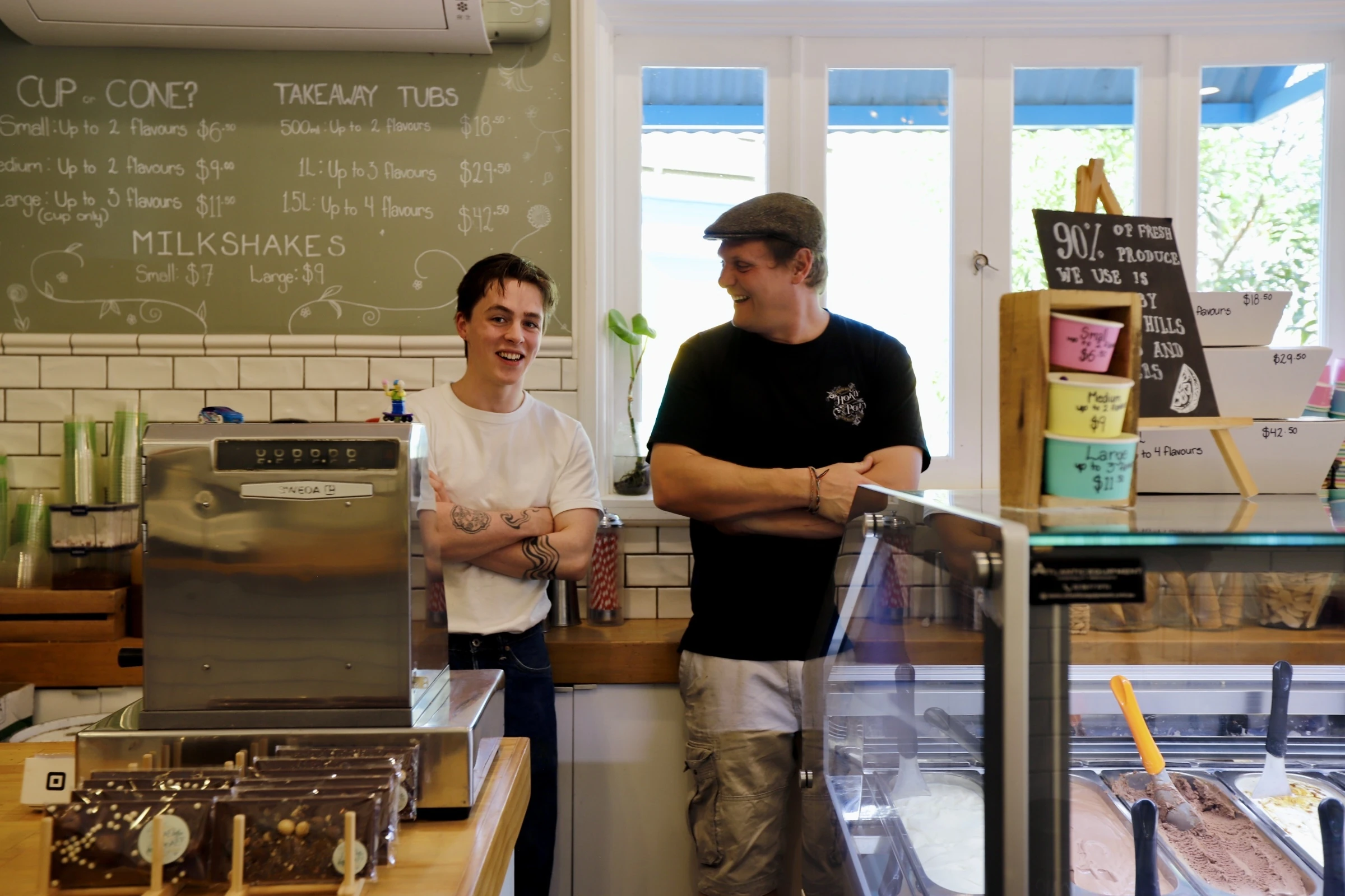 Ice cream shop servers