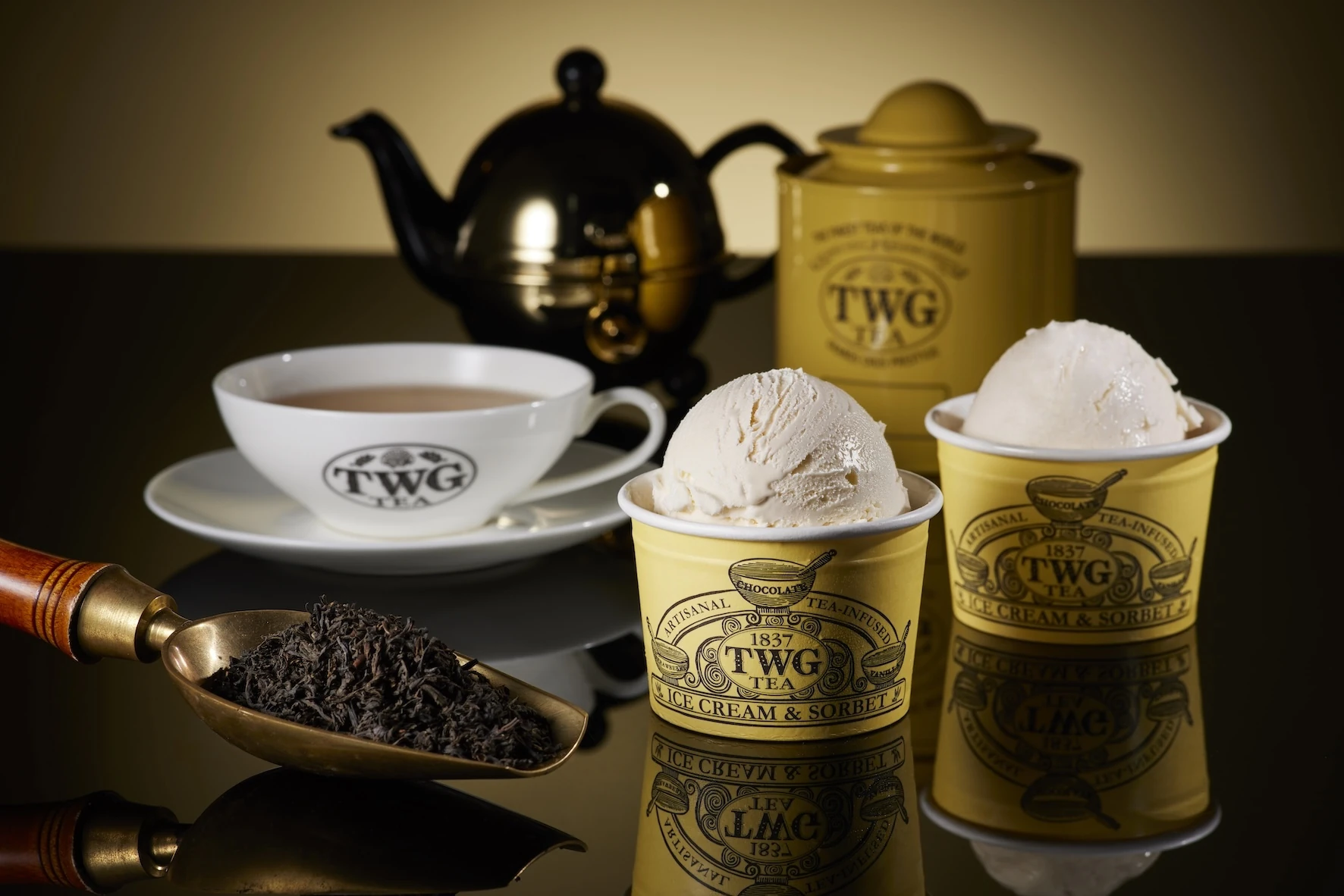TWG Tea Gallery Exclusive - Pandan Gula Melaka & Coconut Tea Ice Cream and Soursop & Temi Sorbet