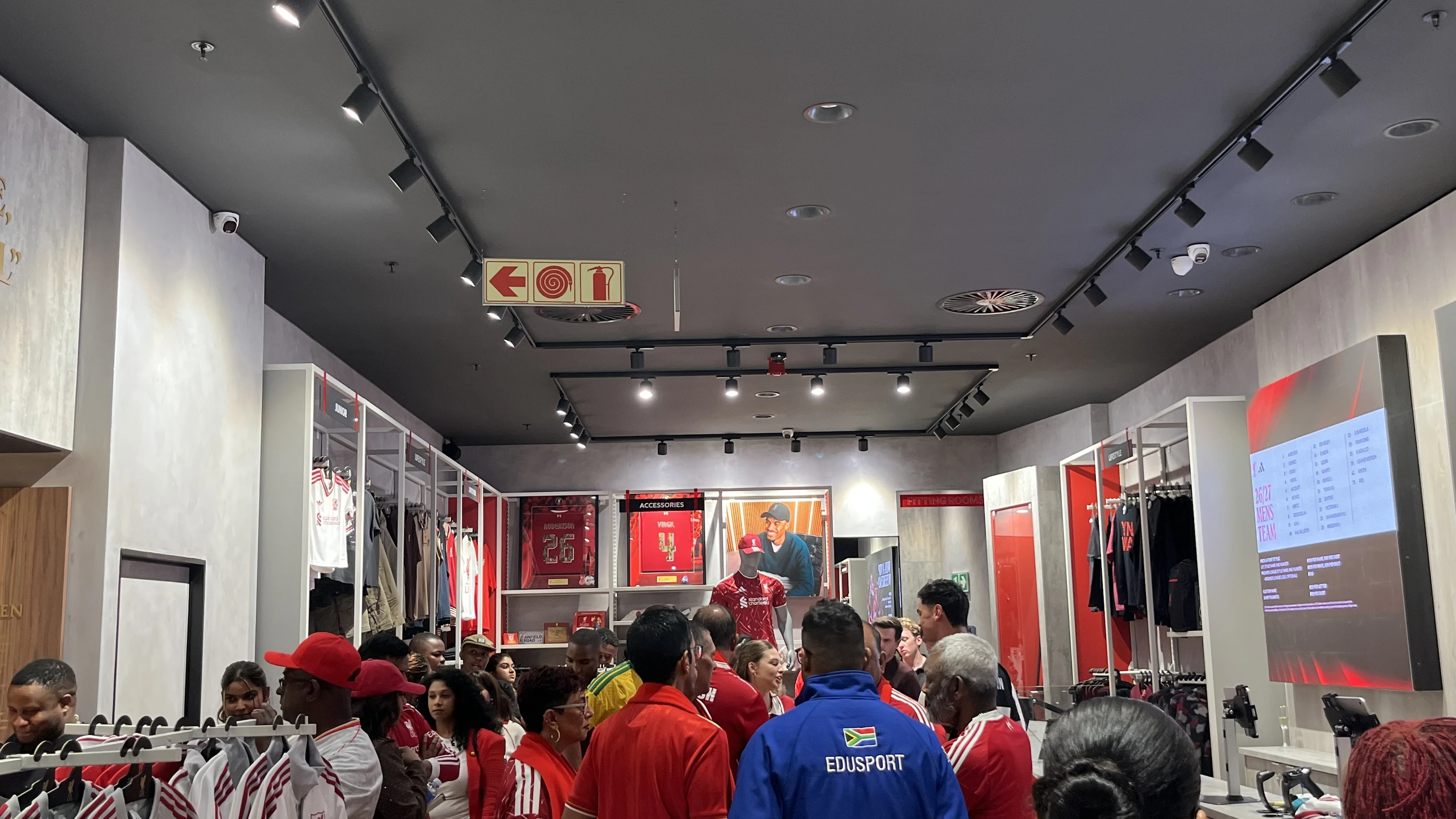 Guests browse Durban&rsquo;s new Liverpool FC store during the exclusive opening on 1 October.