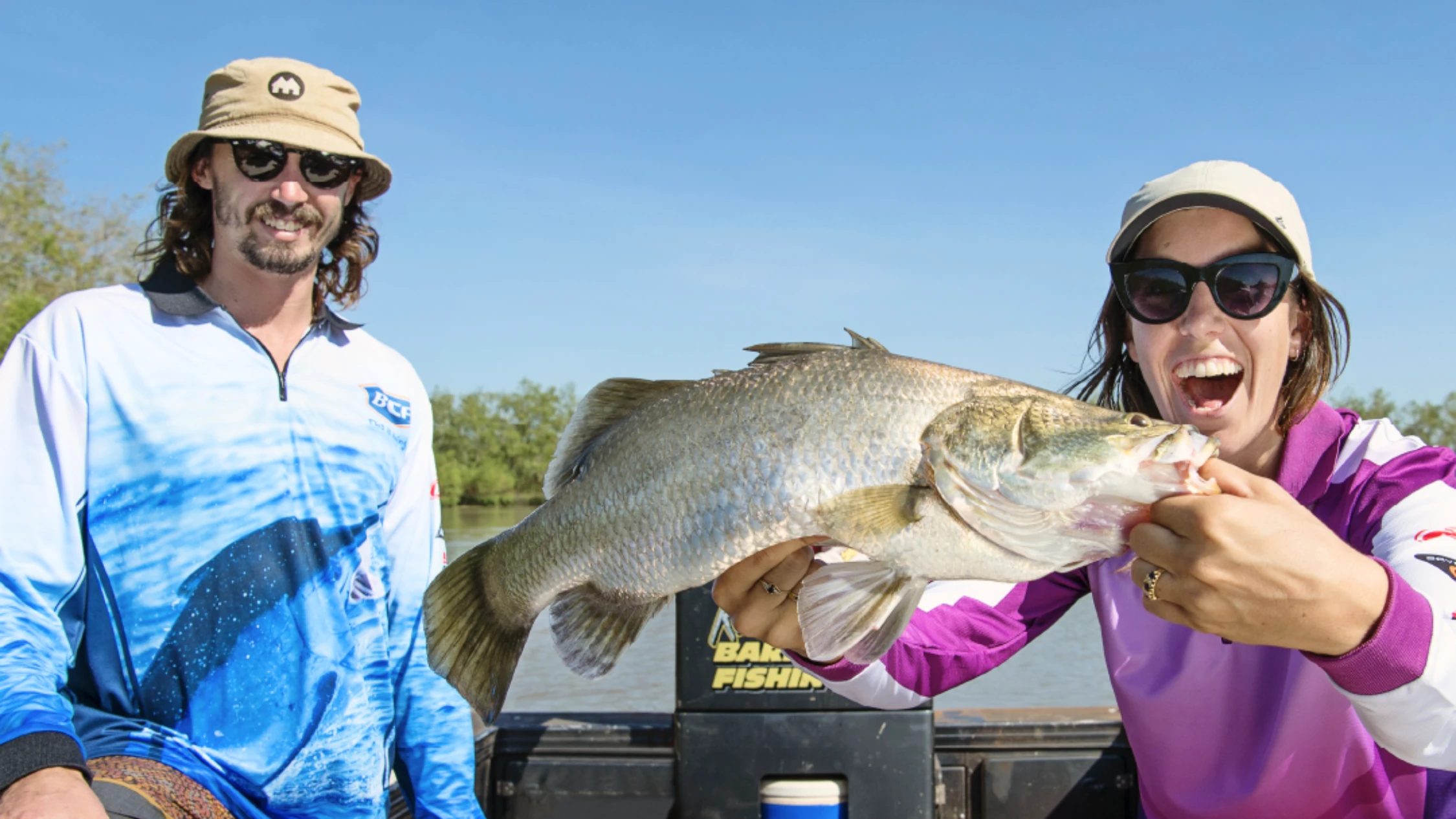 Two people fishing