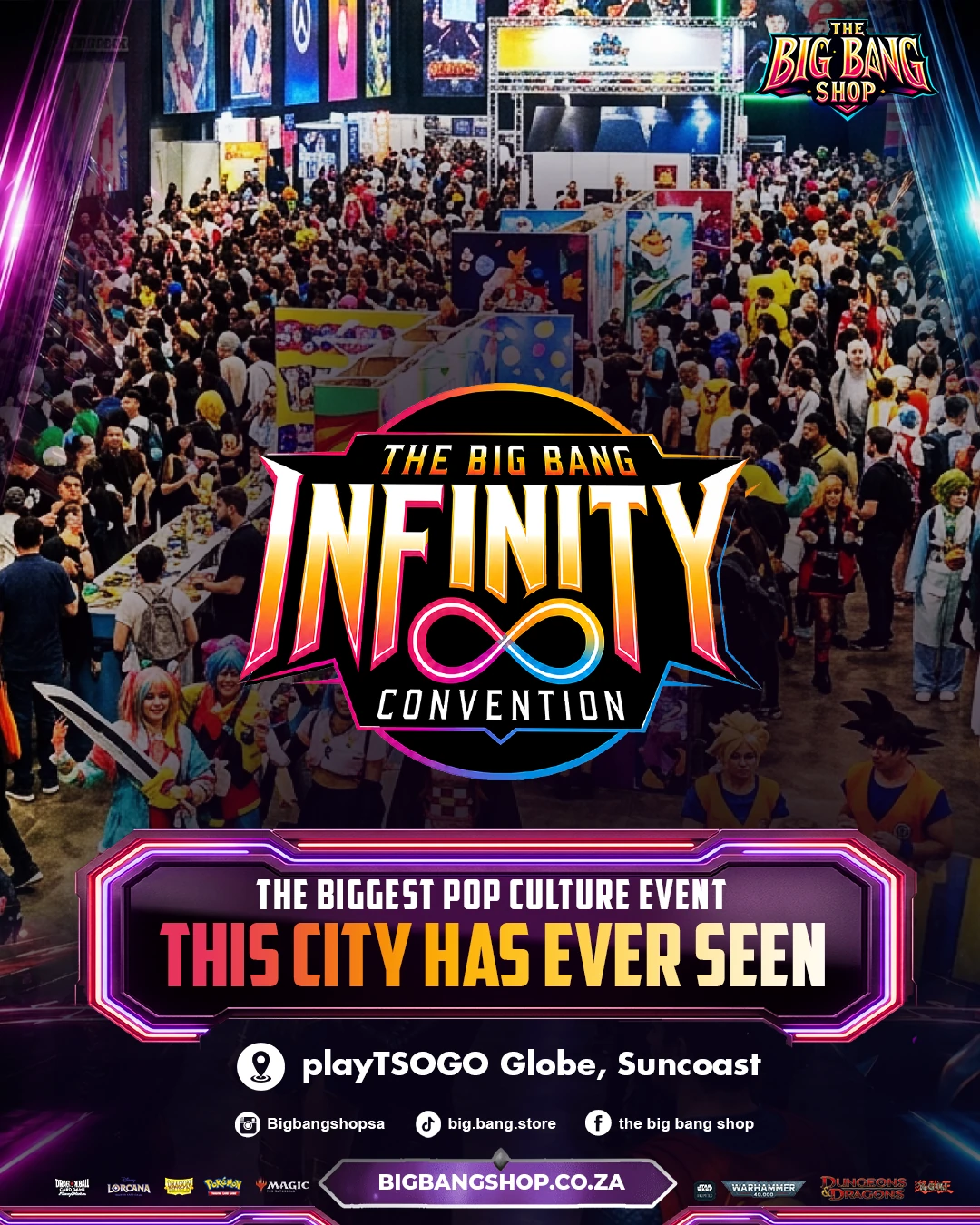 Expect gaming, comics, cosplay, collectables, TCGs, tabletop games, and creators!