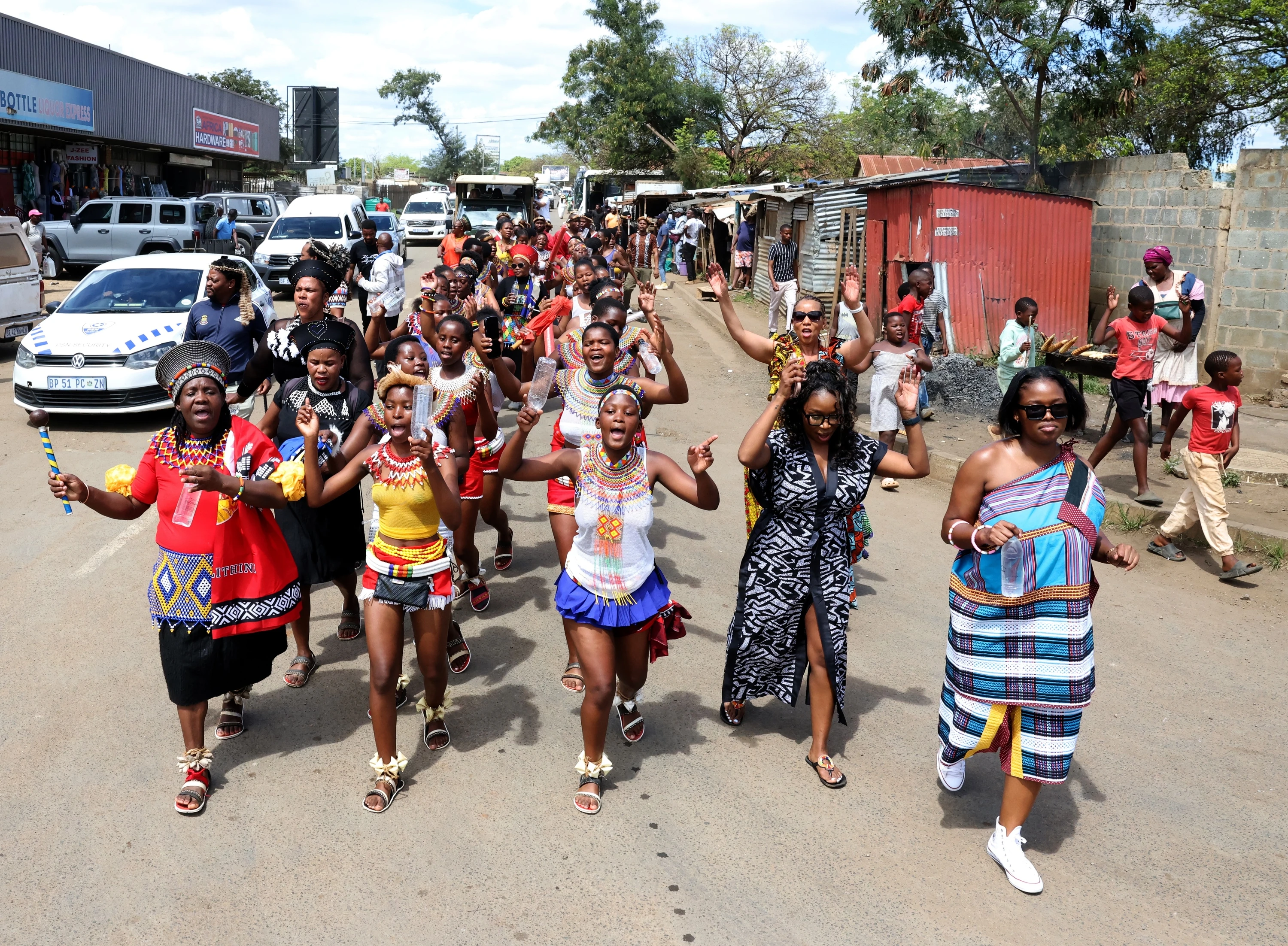 The Spirit of Zululand procession moves through uMkuze.