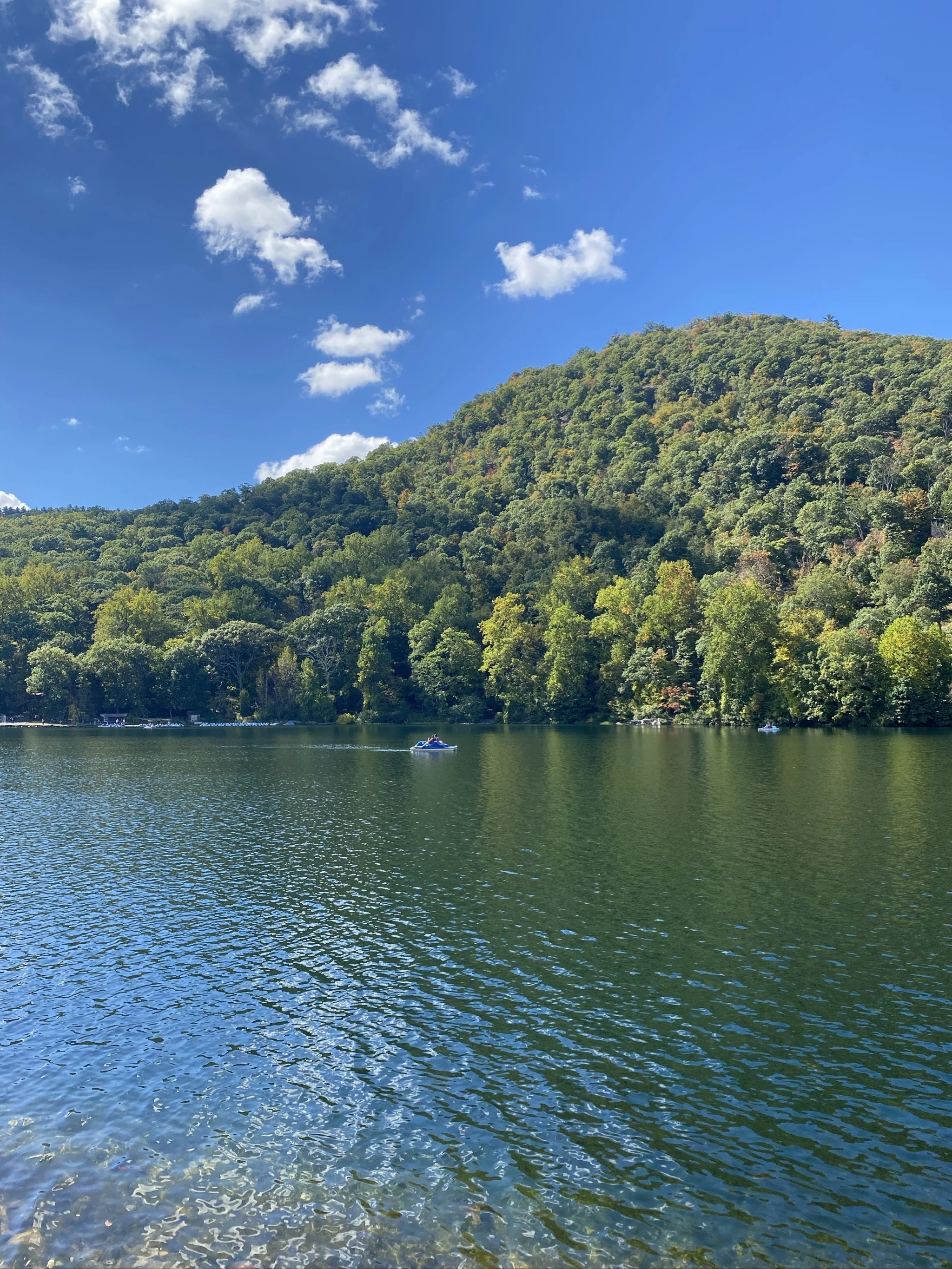Pedal boat on Hessian Lake