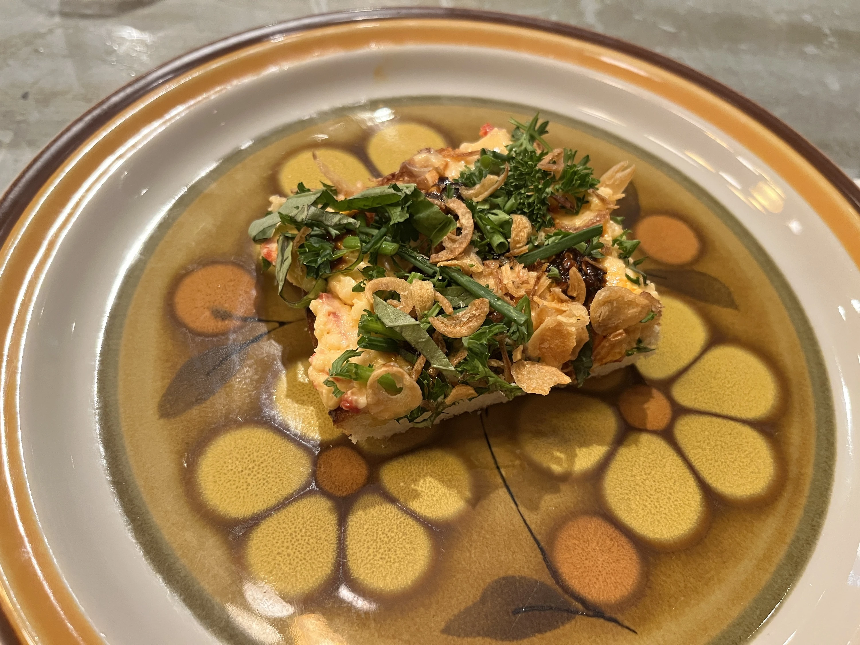 Pimento cheese toast at Vesti.
