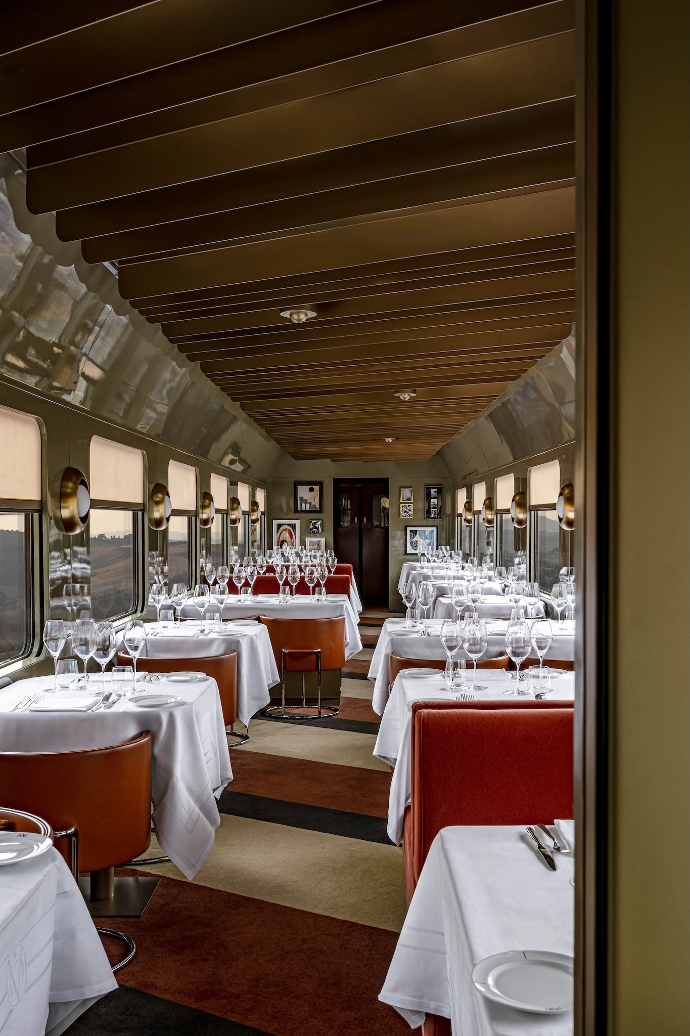 Restaurant car on La Dolce Vita Orient Express 