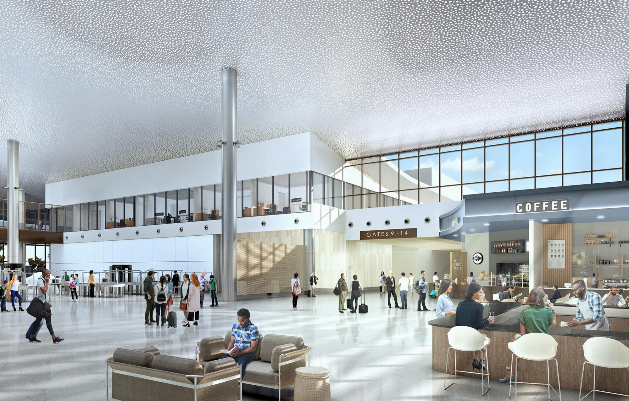 Rendering of new Hollywood Burbank Airport terminal