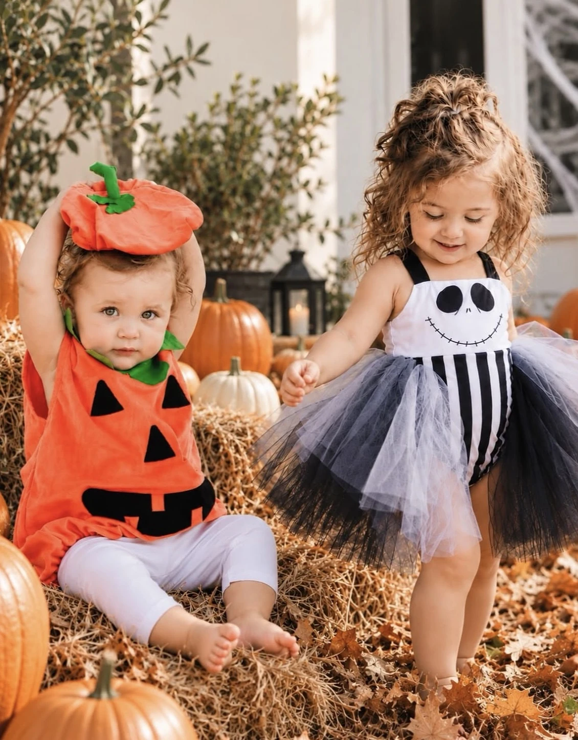 Children dressed in Halloween costumes from Kiddie Majigs
