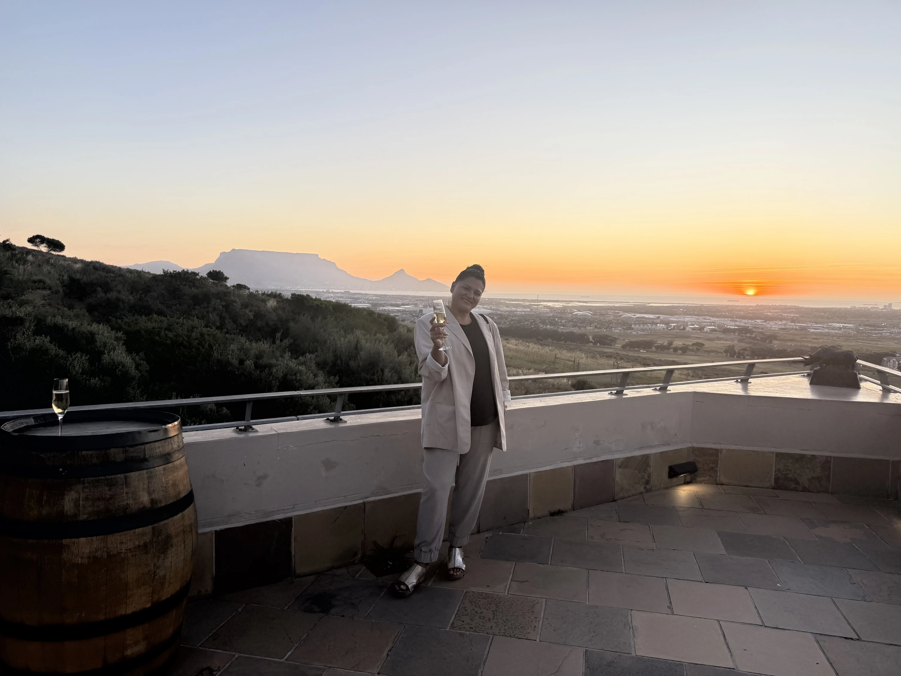 An iconic sunset view across the West Coast towards Table Mountain. 