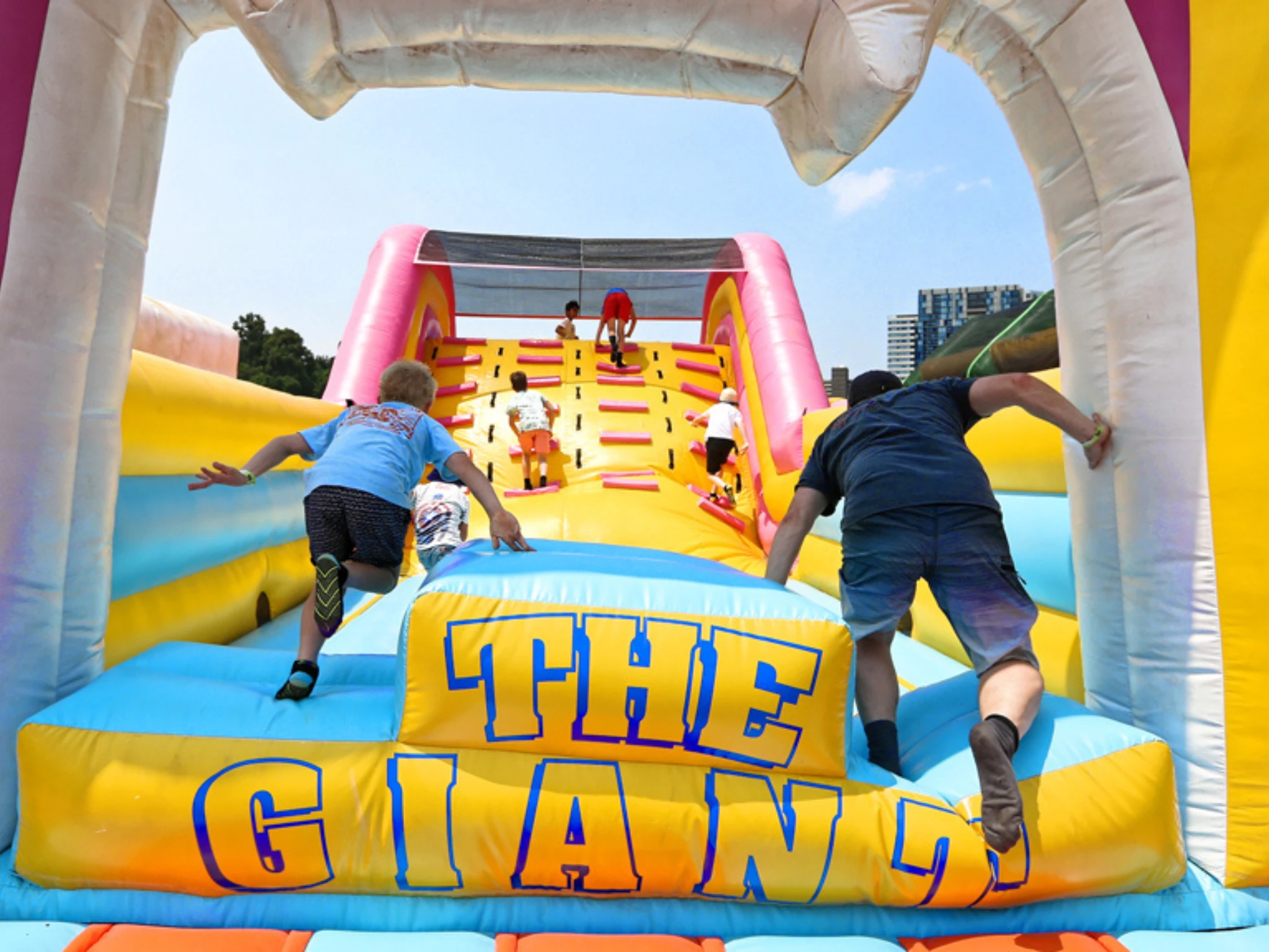 Jumping castle slide