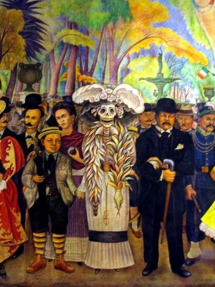 Detall de 'Sue&ntilde;o de una tarde dominical en la Alameda Central' de Diego Rivera