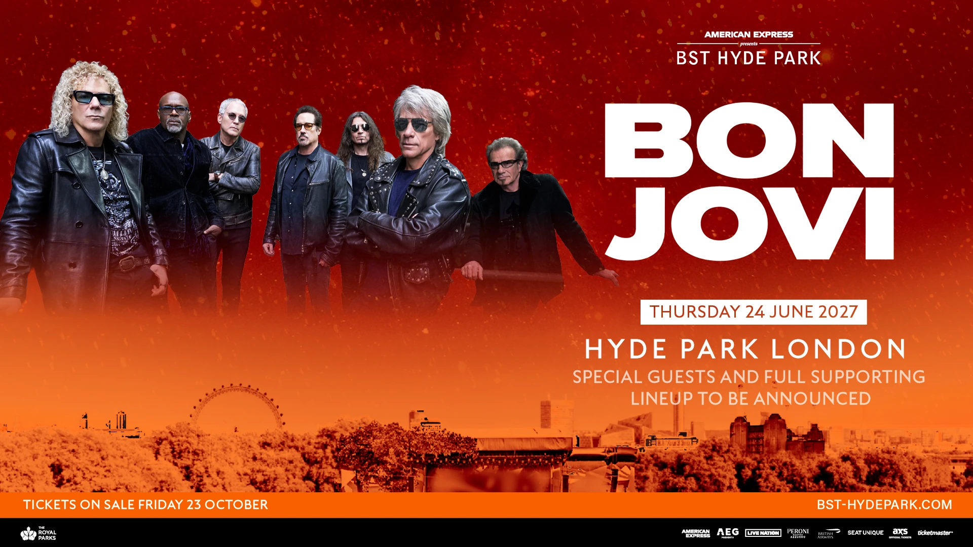 Bon Jovi at BST Hyde Park 2027 poster 